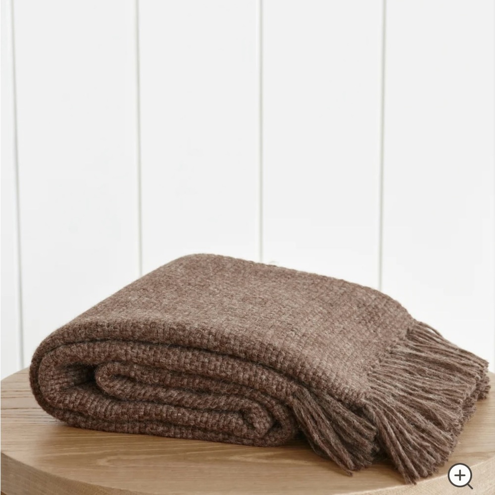 *BRAND NEW* JENNI KAYNE HOME ALPACA BASKETWEAVE THROW COCOA
